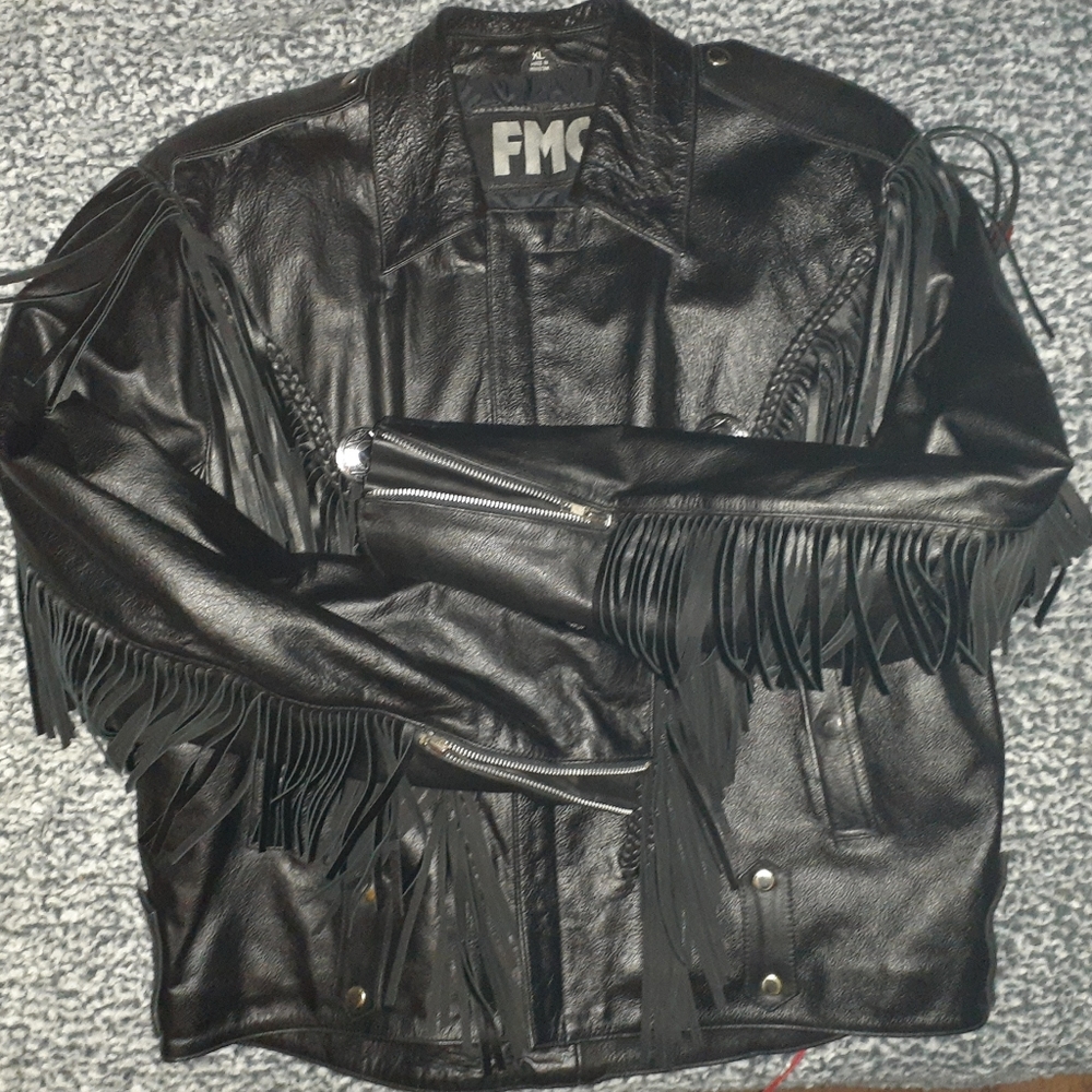 Vintage leather motorcycle jacket XL